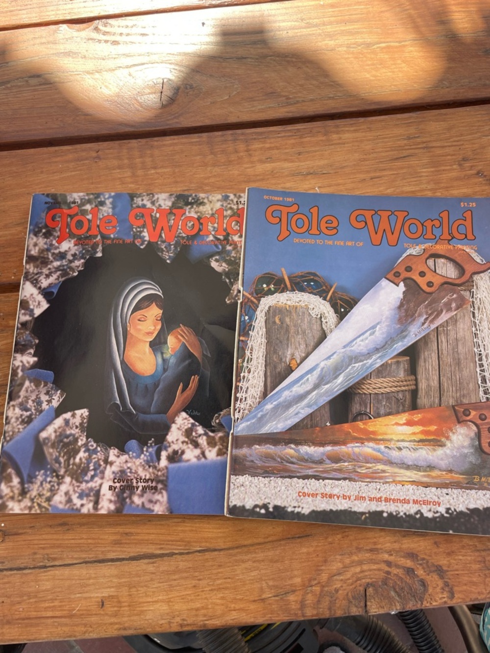1981 Tole World (Lot of 2) Decorative Painting Magazines Craft Patterns Vintage